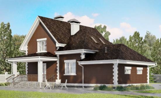 190-003-Л Проект двухэтажного дома мансардой, гараж, красивый домик из газобетона Барабинск | Проекты домов от House Expert