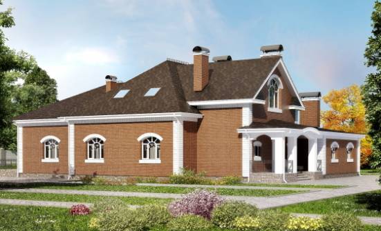 400-003-П Проект двухэтажного дома мансардой, огромный домик из газобетона Бердск | Проекты домов от House Expert