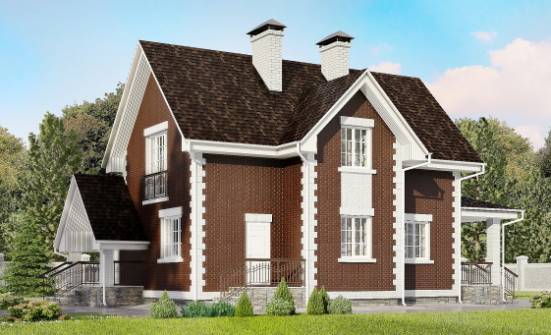 190-003-Л Проект двухэтажного дома мансардой, гараж, красивый домик из газобетона Барабинск | Проекты домов от House Expert