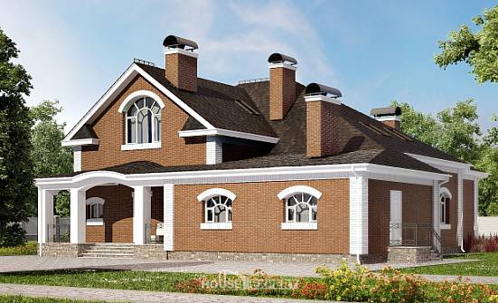 400-003-П Проект двухэтажного дома мансардой, огромный домик из газобетона Бердск | Проекты домов от House Expert