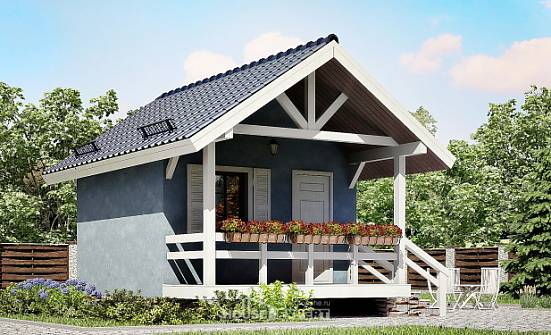020-001-П Проект одноэтажного дома, современный домик из бревен Искитим | Проекты домов от House Expert