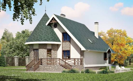 170-003-Л Проект двухэтажного дома с мансардой, экономичный домик из газосиликатных блоков Новосибирск | Проекты домов от House Expert