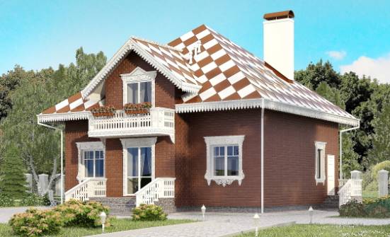 155-003-Л Проект двухэтажного дома мансардой и гаражом, бюджетный загородный дом из бризолита Бердск | Проекты домов от House Expert