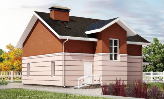 155-009-Л Проект двухэтажного дома мансардой, классический коттедж из пеноблока Бердск | Проекты домов от House Expert