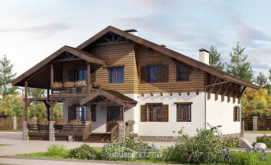 260-001-П Проект двухэтажного дома с мансардным этажом, уютный домик из кирпича Бердск | Проекты домов от House Expert