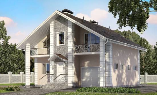 150-002-П Проект двухэтажного дома мансардой, гараж, доступный дом из поризованных блоков Барабинск | Проекты домов от House Expert