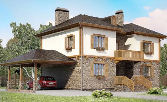 155-006-Л Проект двухэтажного дома, гараж, экономичный коттедж из бризолита Бердск | Проекты домов от House Expert