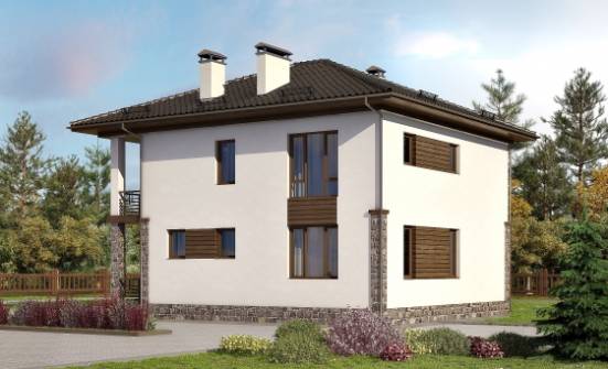 170-005-П Проект двухэтажного дома, современный коттедж из блока Бердск | Проекты домов от House Expert