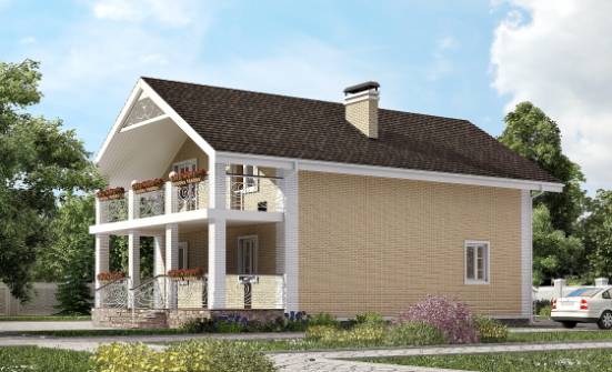 150-007-Л Проект двухэтажного дома с мансардным этажом, небольшой загородный дом из арболита Искитим | Проекты домов от House Expert