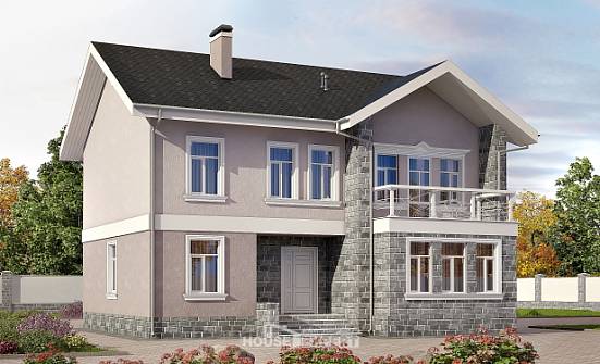 170-008-П Проект двухэтажного дома, компактный дом из газобетона Новосибирск | Проекты домов от House Expert