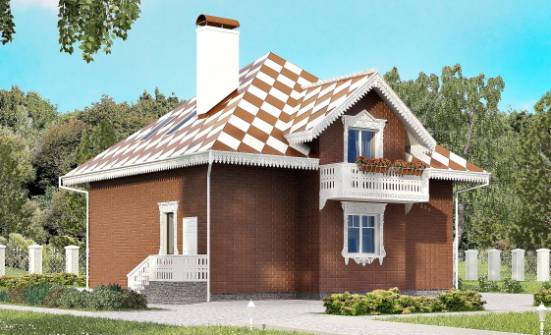 155-003-Л Проект двухэтажного дома мансардой и гаражом, бюджетный загородный дом из бризолита Бердск | Проекты домов от House Expert