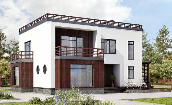 215-002-П Проект двухэтажного дома, красивый загородный дом из твинблока Новосибирск | Проекты домов от House Expert