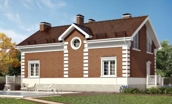 160-009-П Проект двухэтажного дома мансардой, экономичный дом из керамзитобетонных блоков Новосибирск | Проекты домов от House Expert