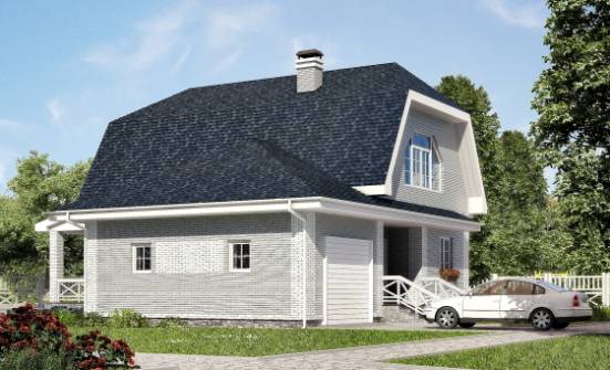 160-006-Л Проект двухэтажного дома с мансардой, гараж, современный домик из поризованных блоков Искитим | Проекты домов от House Expert