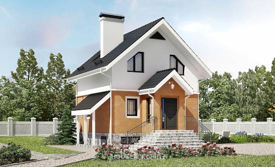 100-005-Л Проект трехэтажного дома с мансардой, экономичный дом из пеноблока Искитим | Проекты домов от House Expert
