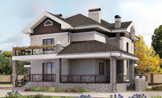 365-001-Л Проект трехэтажного дома и гаражом, классический коттедж из кирпича Искитим | Проекты домов от House Expert