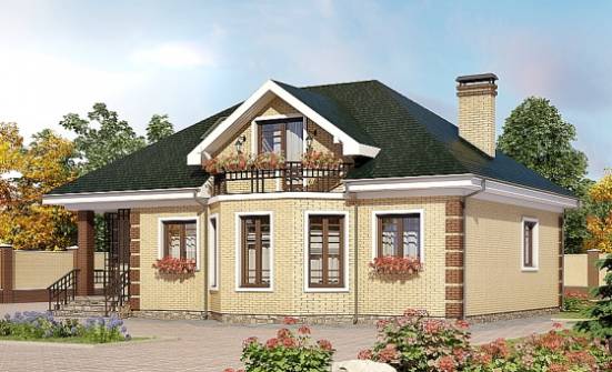 150-013-Л Проект двухэтажного дома мансардный этаж, простой загородный дом из кирпича Бердск | Проекты домов от House Expert