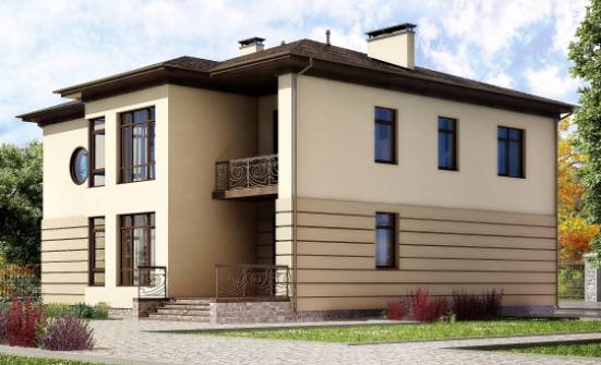 300-006-П Проект двухэтажного дома и гаражом, современный домик из кирпича Искитим | Проекты домов от House Expert