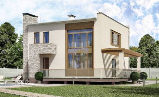 185-001-П Проект двухэтажного дома, красивый дом из блока Барабинск | Проекты домов от House Expert