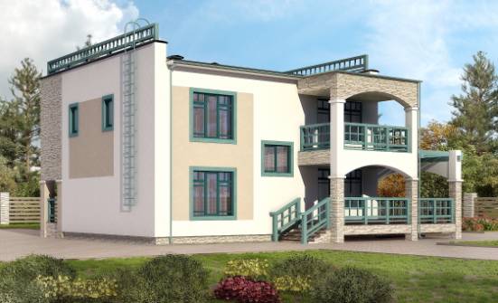 150-010-П Проект двухэтажного дома, красивый загородный дом из кирпича Новосибирск | Проекты домов от House Expert