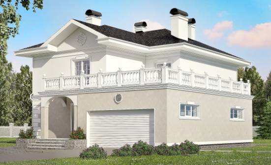 340-002-П Проект двухэтажного дома, гараж, красивый загородный дом из кирпича Новосибирск | Проекты домов от House Expert
