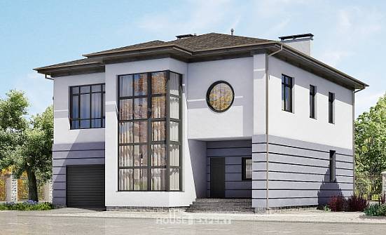 300-006-Л Проект двухэтажного дома, гараж, огромный дом из кирпича Барабинск | Проекты домов от House Expert