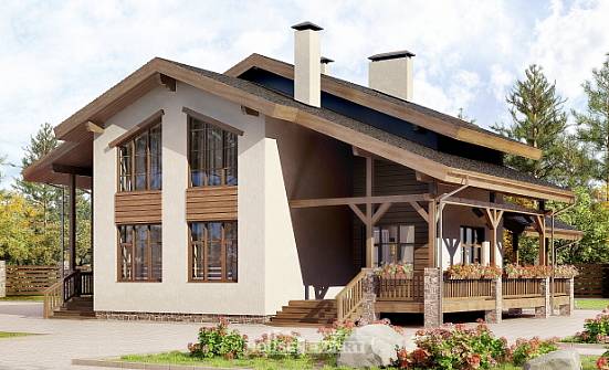 240-003-П Проект двухэтажного дома с мансардой, красивый коттедж из кирпича Искитим | Проекты домов от House Expert