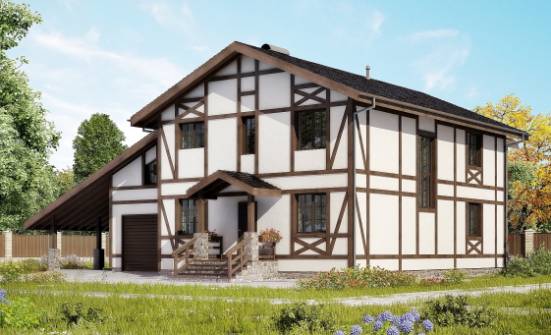 250-002-Л Проект двухэтажного дома с мансардой и гаражом, простой загородный дом из кирпича Бердск | Проекты домов от House Expert