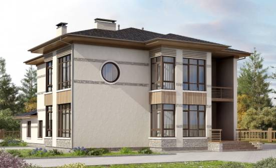 345-001-П Проект двухэтажного дома, классический домик из пеноблока Новосибирск | Проекты домов от House Expert