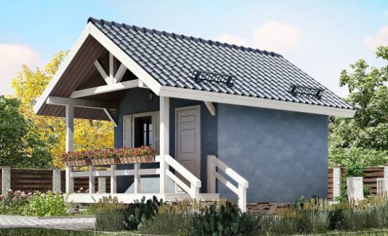 020-001-П Проект одноэтажного дома, современный домик из бревен Искитим | Проекты домов от House Expert