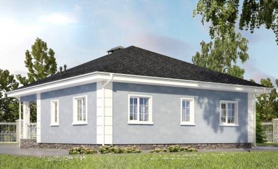100-001-П Проект одноэтажного дома, бюджетный загородный дом из теплоблока Новосибирск | Проекты домов от House Expert