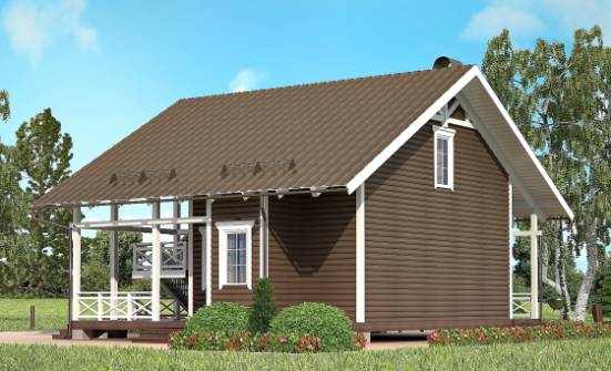 080-001-П Проект двухэтажного дома с мансардой, недорогой домик из дерева Искитим | Проекты домов от House Expert