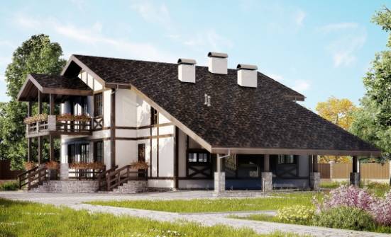250-002-Л Проект двухэтажного дома с мансардой и гаражом, простой загородный дом из кирпича Бердск | Проекты домов от House Expert