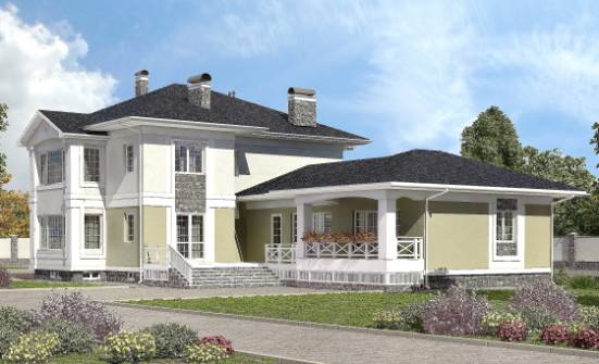 620-001-Л Проект трехэтажного дома и гаражом, уютный коттедж из арболита Искитим | Проекты домов от House Expert