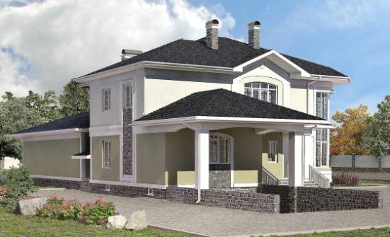620-001-Л Проект трехэтажного дома и гаражом, уютный коттедж из арболита Искитим | Проекты домов от House Expert