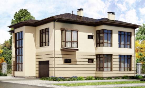 300-006-П Проект двухэтажного дома и гаражом, современный домик из кирпича Искитим | Проекты домов от House Expert