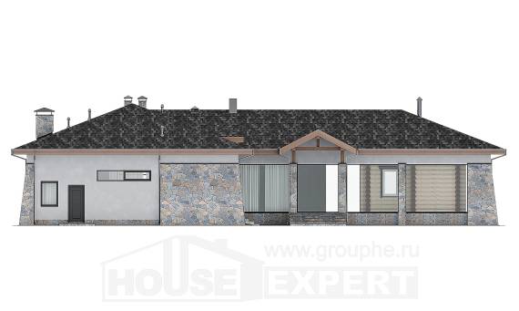 280-004-Л Проект одноэтажного дома, современный коттедж из арболита, Искитим