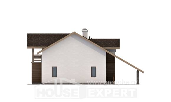 155-010-Л Проект двухэтажного дома с мансардным этажом и гаражом, простой загородный дом из газобетона, Барабинск