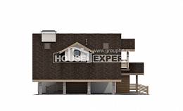 155-010-Л Проект двухэтажного дома с мансардой и гаражом, классический коттедж из пеноблока, Барабинск