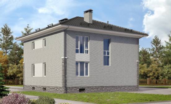 275-004-П Проект трехэтажного дома, гараж, классический загородный дом из кирпича, Искитим