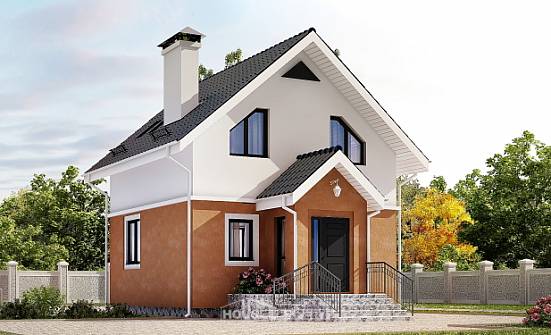 070-001-Л Проект двухэтажного дома мансардный этаж, маленький коттедж из твинблока Барабинск | Проекты домов от House Expert