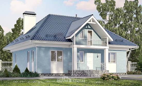200-002-П Проект двухэтажного дома мансардой, просторный домик из арболита, Барабинск