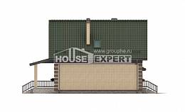 160-007-П Проект двухэтажного дома с мансардным этажом и гаражом, небольшой домик из теплоблока, Искитим
