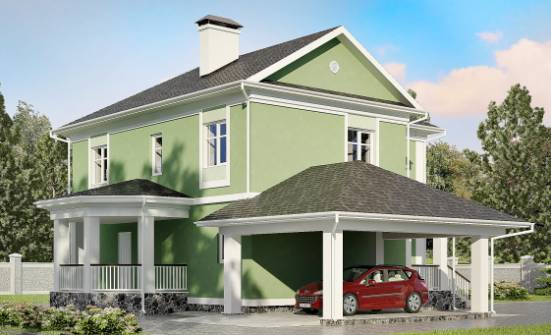 170-001-Л Проект двухэтажного дома, гараж, бюджетный домик из газобетона, Новосибирск