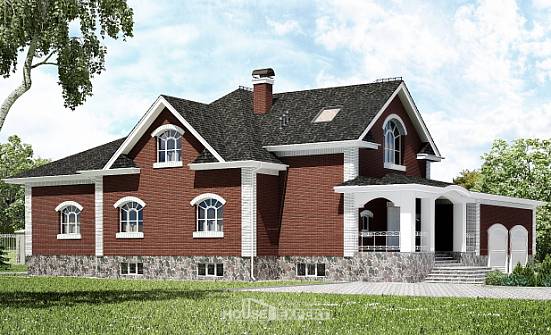 600-001-П Проект трехэтажного дома с мансардой, гараж, красивый загородный дом из газосиликатных блоков, Искитим