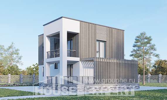150-017-П Проект двухэтажного дома, красивый домик из теплоблока, Барабинск