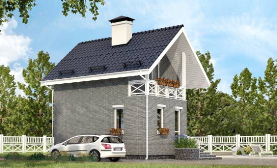 045-001-П Проект двухэтажного дома мансардный этаж, бюджетный дом из блока Новосибирск | Проекты домов от House Expert