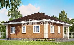 100-001-Л Проект одноэтажного дома, бюджетный коттедж из газосиликатных блоков, Искитим