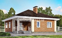 100-001-Л Проект одноэтажного дома, доступный загородный дом из пеноблока, Бердск