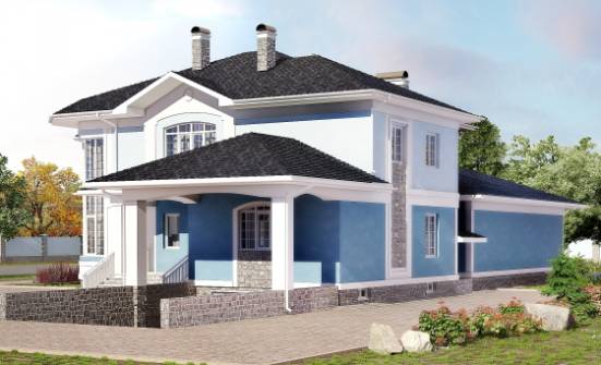 620-001-П Проект трехэтажного дома и гаражом, большой дом из керамзитобетонных блоков, Бердск